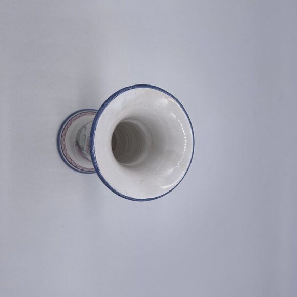 Ceramic Trumpet Vase Hand Painted Hand Made in Por - Picture 7 of 9